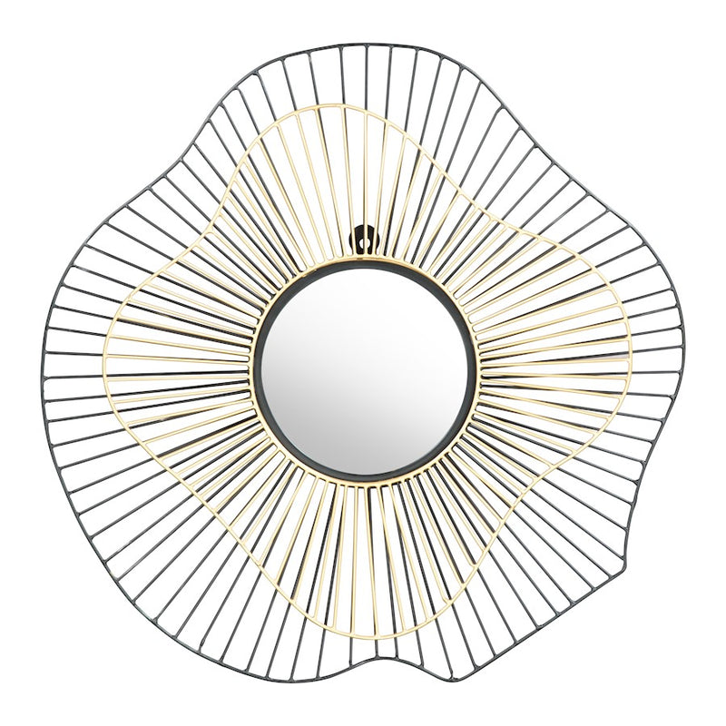 Zuo Modern Comet Round Mirror, Black/Gold