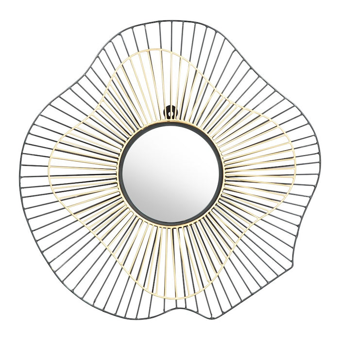 Zuo Modern Comet Round Mirror, Black/Gold