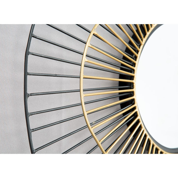 Zuo Modern Comet Round Mirror, Black/Gold