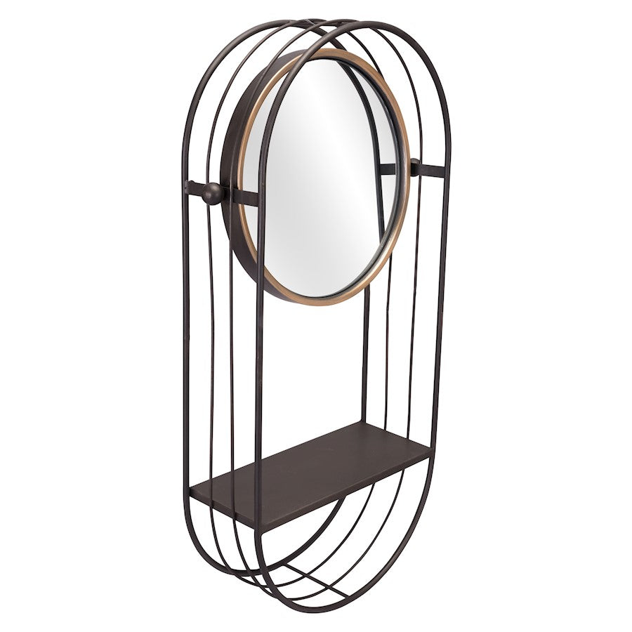 Zuo Modern Saroni Mirror Shelf, Antique Gray - A12234
