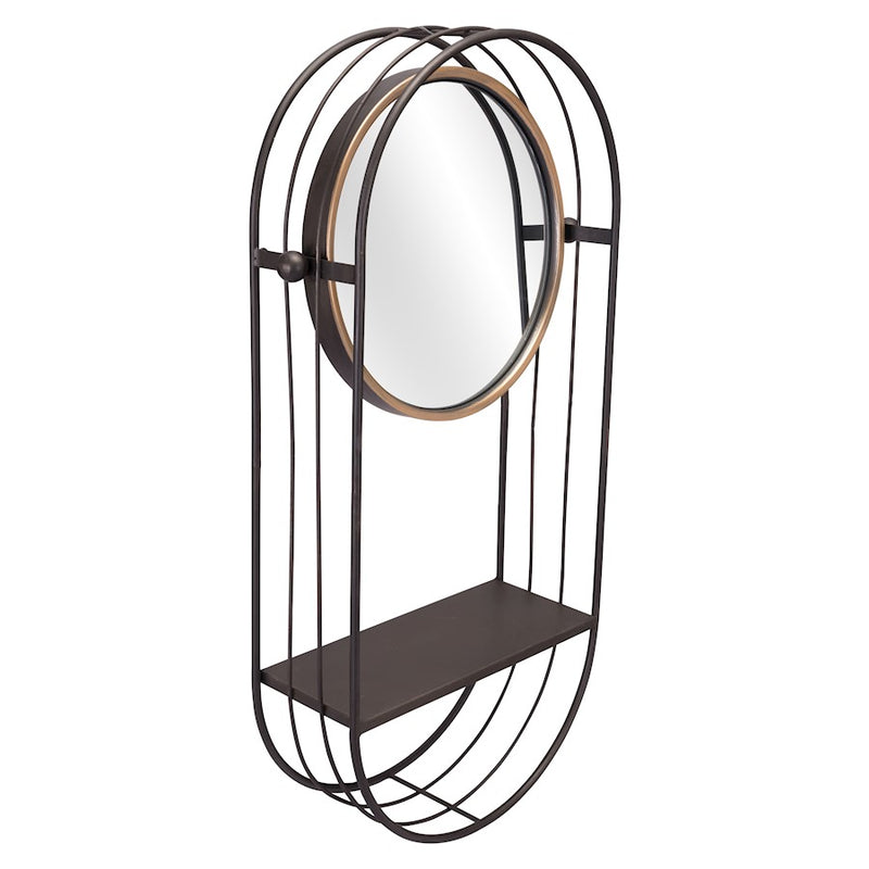 Zuo Modern Saroni Mirror Shelf, Antique Gray