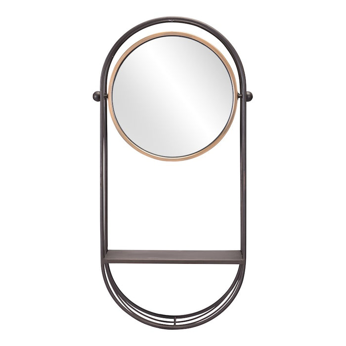 Zuo Modern Saroni Mirror Shelf, Antique Gray
