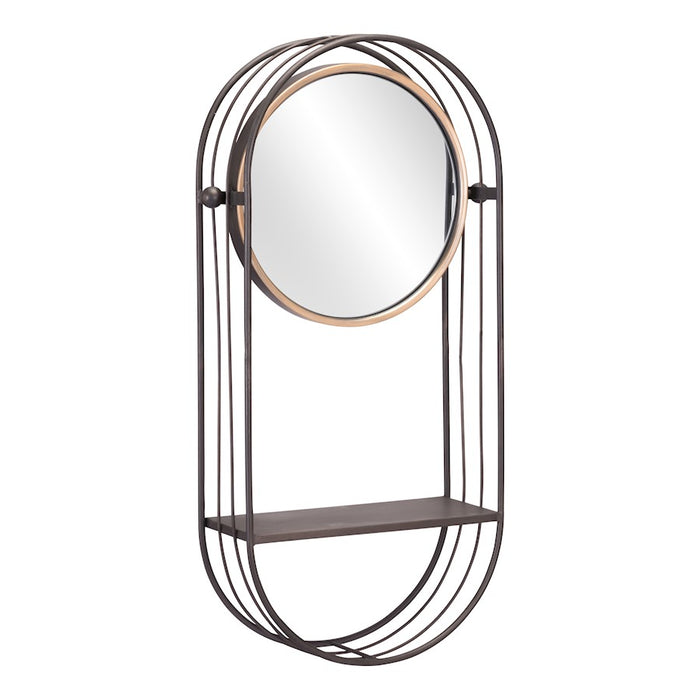 Zuo Modern Saroni Mirror Shelf, Antique Gray