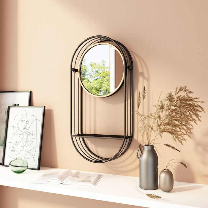 Zuo Modern Saroni Mirror Shelf, Antique Gray
