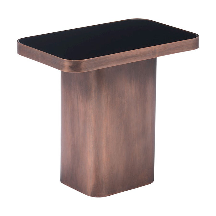 Zuo Modern Marcos Side Table, Black/Antique Bronze - A12254