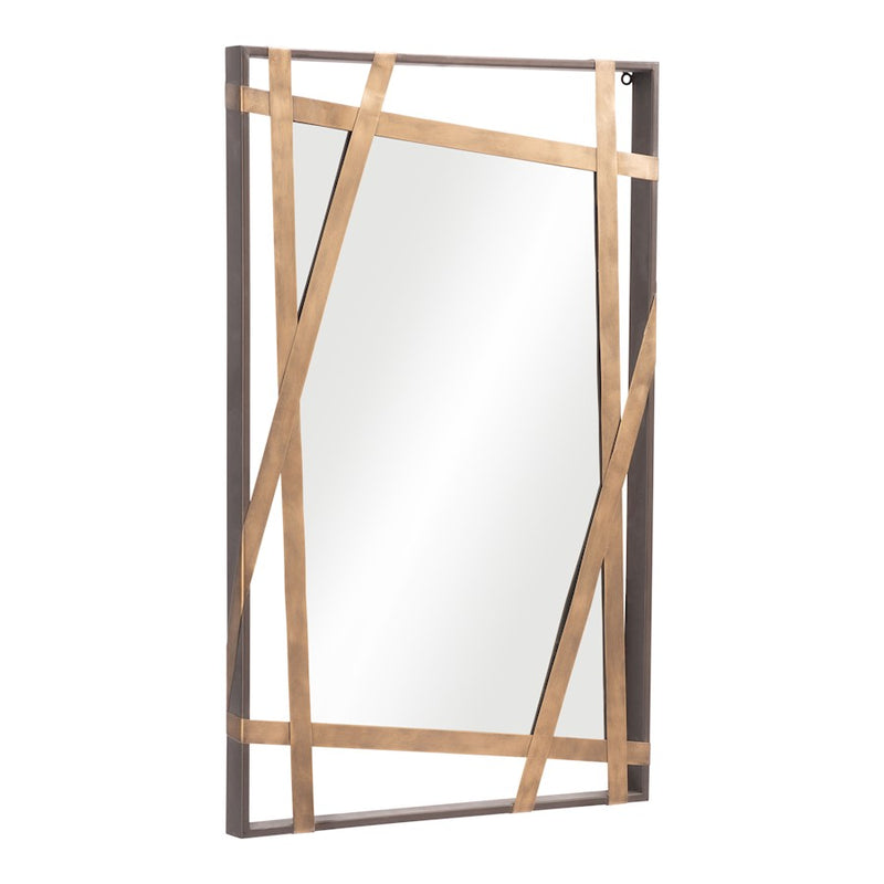 Zuo Modern Tolix Mirror, Antique Gold/Black