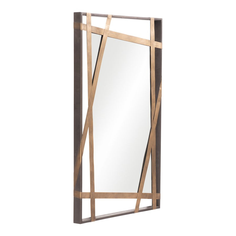Zuo Modern Tolix Mirror, Antique Gold/Black