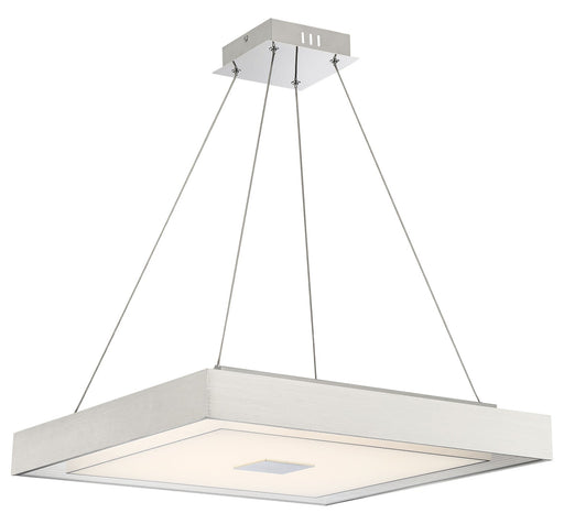 Lite Source Halona LED 1 Light Pendant, Chrome/Aluminum/Frost