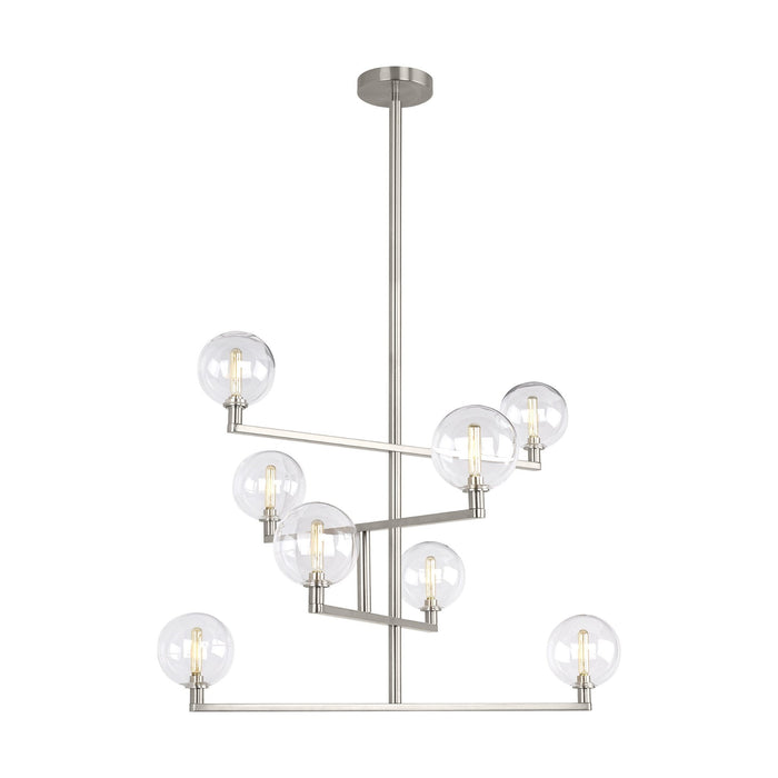 Visual Comfort Modern Gambit Chandelier, Satin Nickel