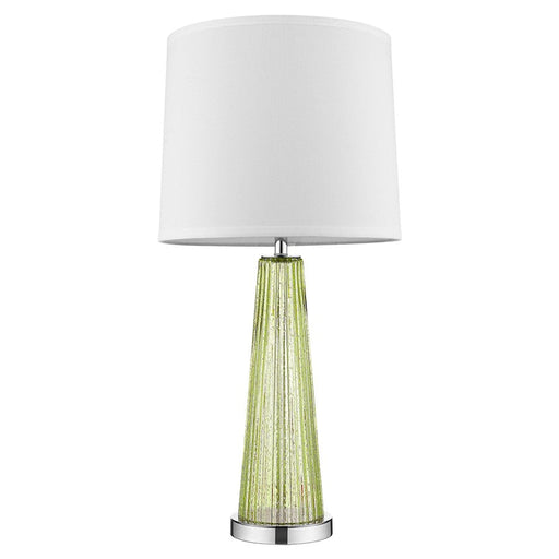 Trend Lighting Chiara 14" Table Lamp, Chrome/Apple/Off-White Shantung - BT5762