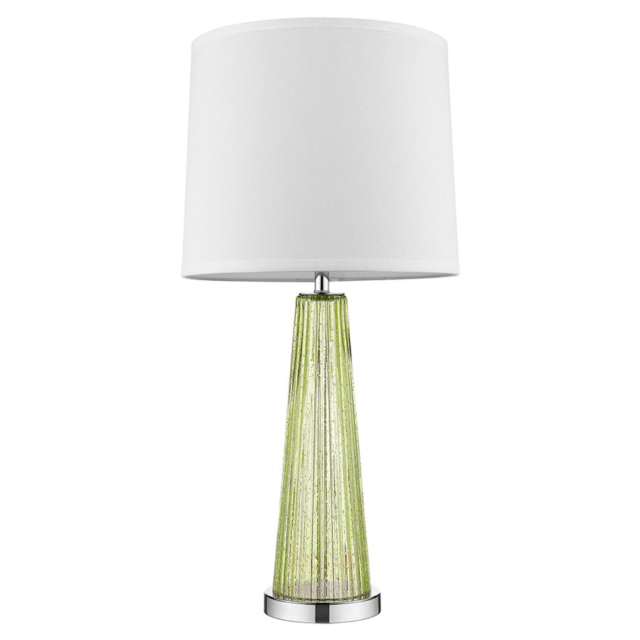 Trend Lighting Chiara 14" Table Lamp, Chrome/Apple/Off-White Shantung - BT5762