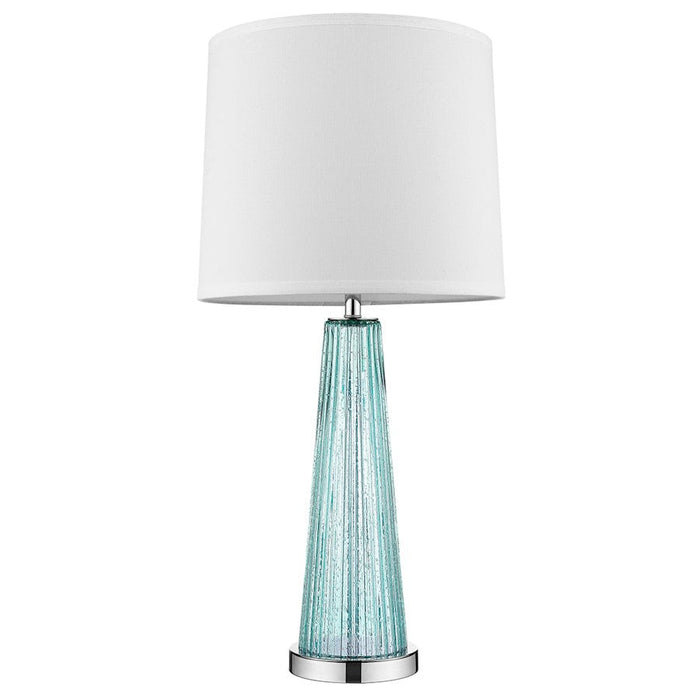 Trend Lighting Chiara 14" Table Lamp, Chrome/Seafoam/Off-White Shantung - BT5763