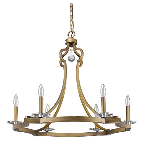 Acclaim Lighting Peyton 6 Light 25" Chandelier, Raw Brass - IN11015RB