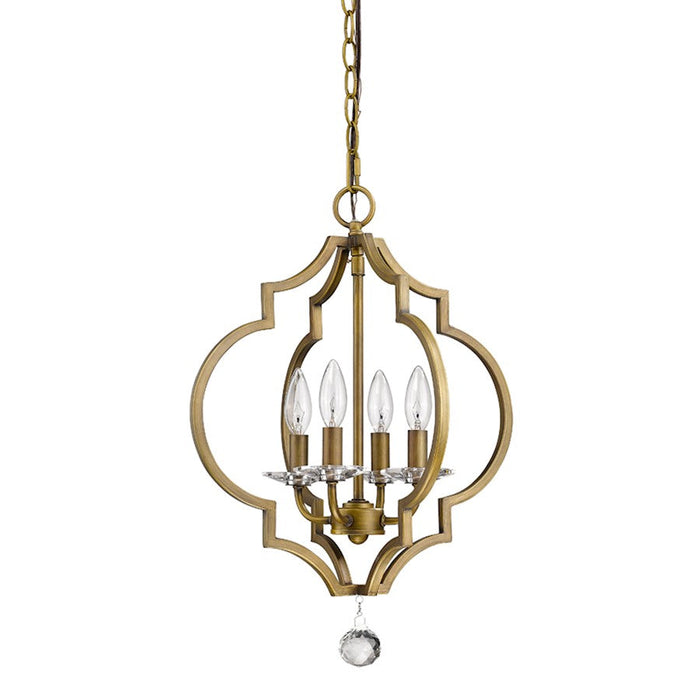 Acclaim Lighting Peyton 4 Light 21" Chandelier, Raw Brass - IN11017RB