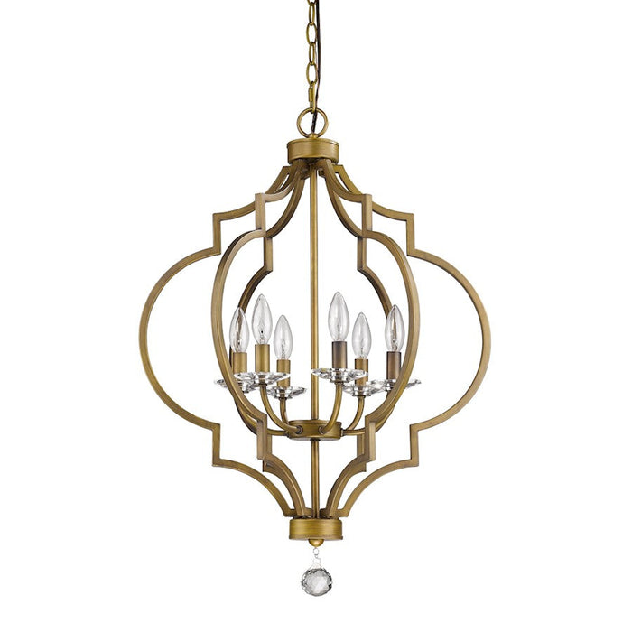 Acclaim Lighting Peyton 6 Light 30" Chandelier, Raw Brass - IN11018RB