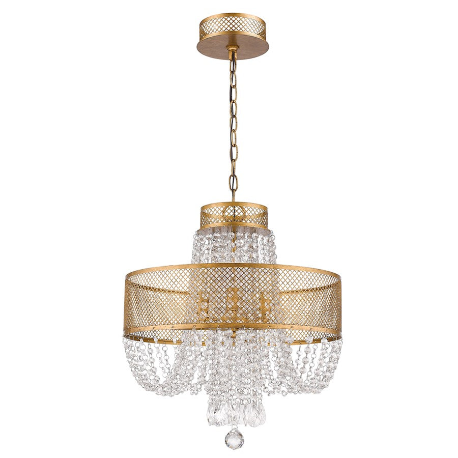 Acclaim Lighting Viola 4 Light Chandelier, Antique Gold - IN11310AG