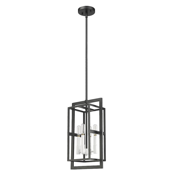 Acclaim Lighting Milbank 4 Light Pendant, Black/White