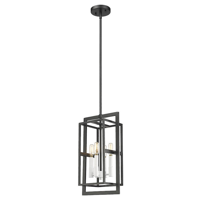 Acclaim Lighting Milbank 4 Light Pendant, Black/White