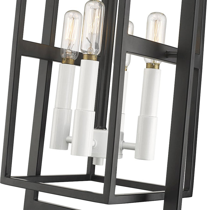 Acclaim Lighting Milbank 4 Light Pendant, Black/White