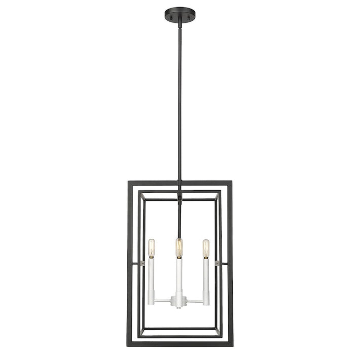 Acclaim Lighting Milbank 4 Light Pendant, Black/White