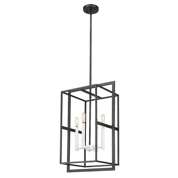 Acclaim Lighting Milbank 4 Light Pendant, Black/White