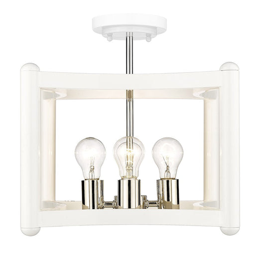 Acclaim Lighting Coyle 4 Light Convertible Pendant, White/Nickel