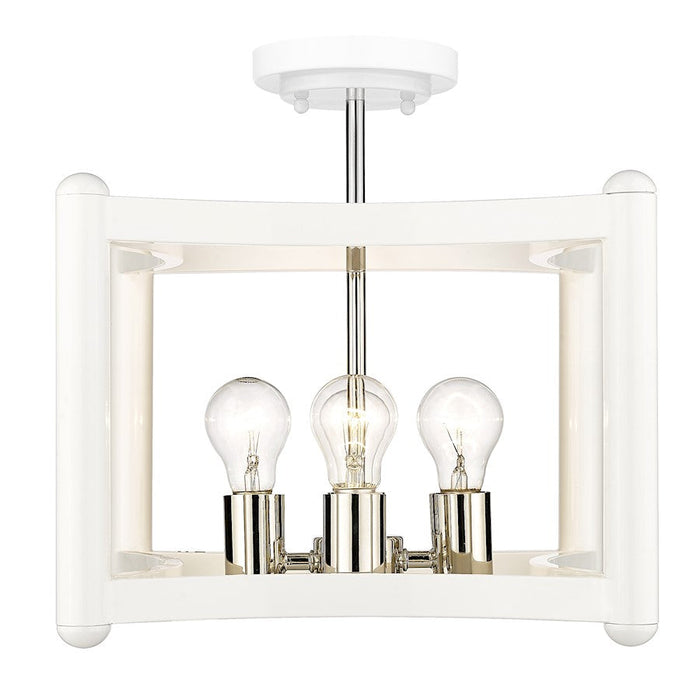 Acclaim Lighting Coyle 4 Light Convertible Pendant, White/Nickel