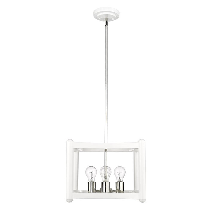 Acclaim Lighting Coyle 4 Light Convertible Pendant, White/Nickel