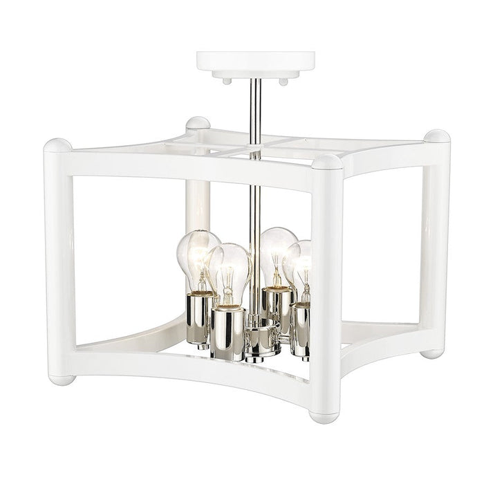 Acclaim Lighting Coyle 4 Light Convertible Pendant, White/Nickel