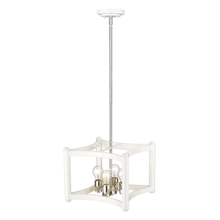 Acclaim Lighting Coyle 4 Light Convertible Pendant, White/Nickel