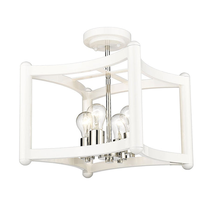 Acclaim Lighting Coyle 4 Light Convertible Pendant, White/Nickel