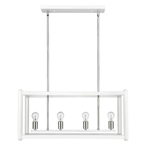 Acclaim Lighting Coyle 8 Light Linear Pendant, White/Nickel Cluster