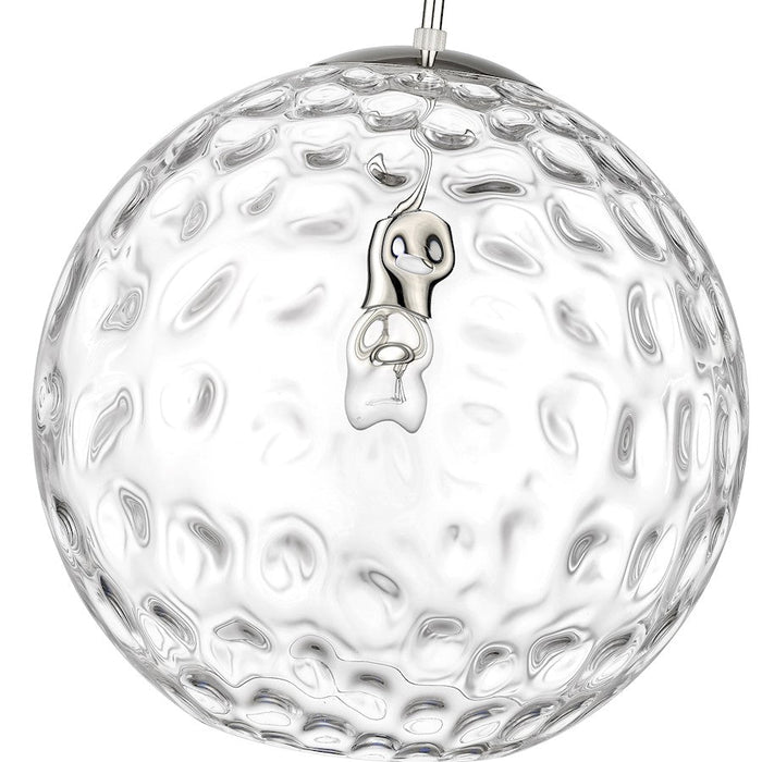 Acclaim Lighting Mackenzie 1 Light Pendant, Nickel/Rippled Water