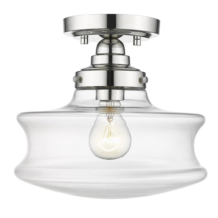 Acclaim Lighting Keal 1 Light Convertible Semi-Flush, Nickel/Clear - IN20070PN