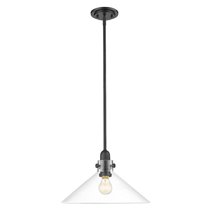 Acclaim Lighting Dwyer 1 Light Pendant, Matte Black/Clear - IN20080BK