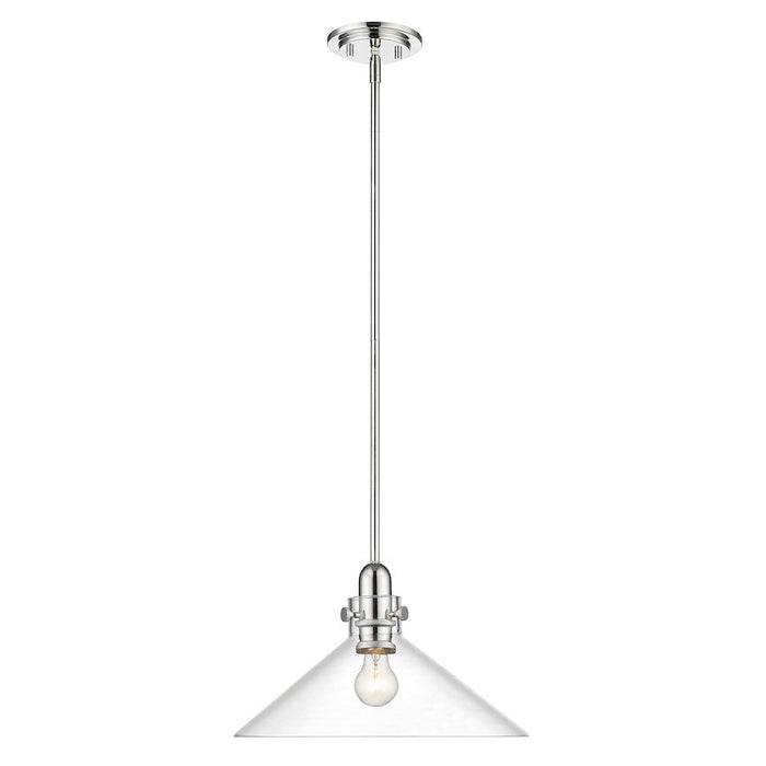 Acclaim Lighting Dwyer 1 Light Pendant, Polished Nickel/Clear - IN20080PN