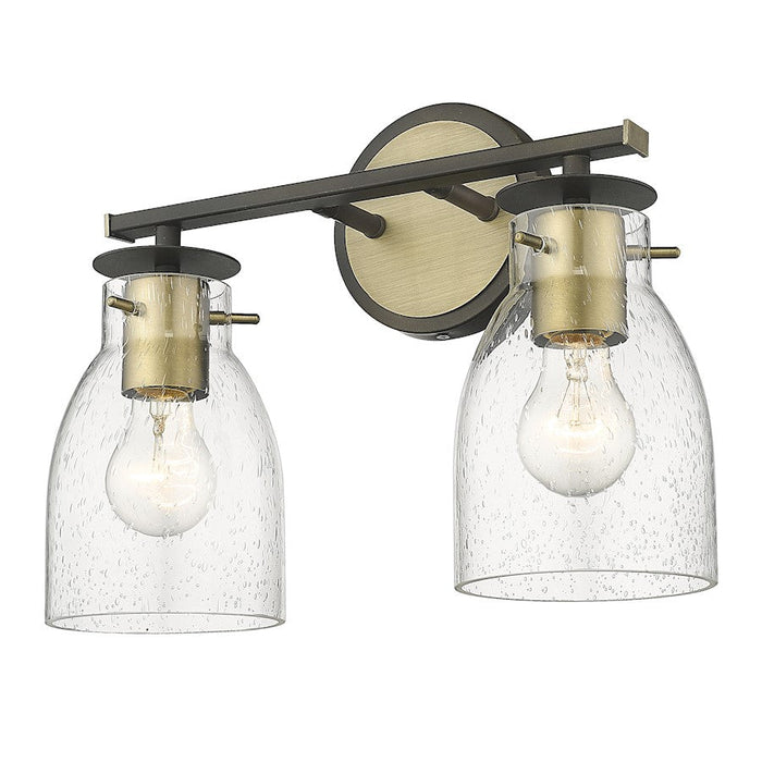 Acclaim Lighting Shelby 2 Light Vanity, Bronze/Brass/Clear Seedy