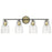 Acclaim Lighting Shelby 4 Light Vanity, Bronze/Brass/Clear Seedy