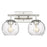 Acclaim Lighting Mackenzie 2 Light Bath Vanity, Nickel/Rippled Water