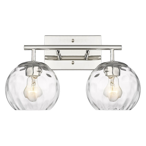 Acclaim Lighting Mackenzie 2 Light Bath Vanity, Nickel/Rippled Water