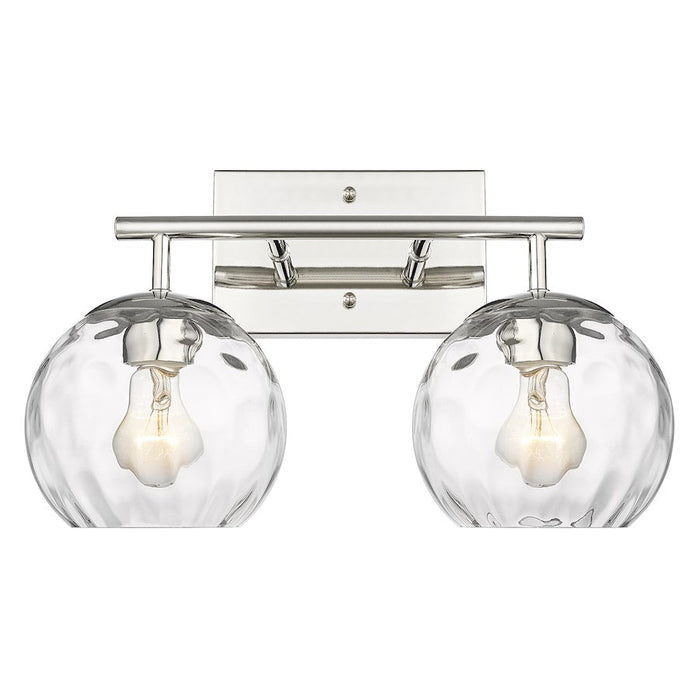 Acclaim Lighting Mackenzie 2 Light Bath Vanity, Nickel/Rippled Water