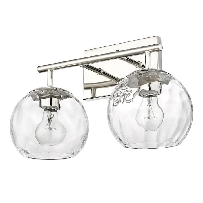 Acclaim Lighting Mackenzie 2 Light Bath Vanity, Nickel/Rippled Water