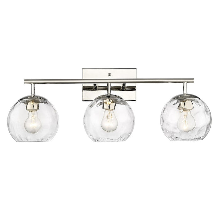 Acclaim Lighting Mackenzie 3 Light Bath Vanity, Nickel/Rippled Water