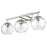 Acclaim Lighting Mackenzie 3 Light Bath Vanity, Nickel/Rippled Water