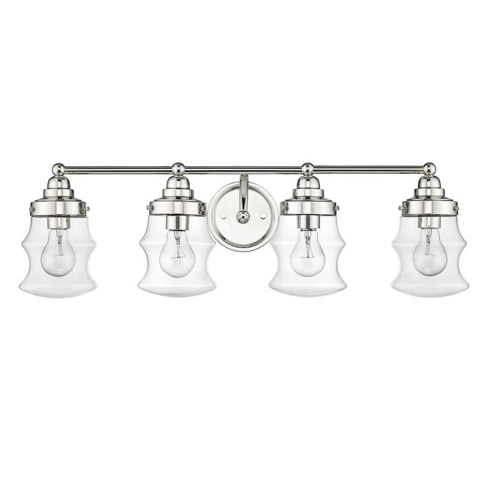 Acclaim Lighting Keal 4 Light Vanity, Polished Nickel/Clear - IN40074PN