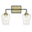 Acclaim Lighting Gladys 2 Light Vanity, Antique Brass/Black/Clear - IN40081BK