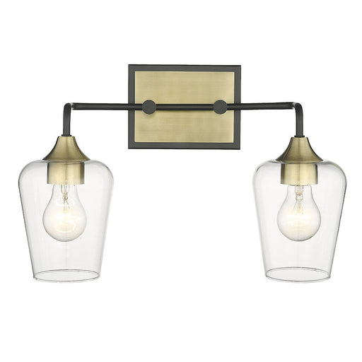 Acclaim Lighting Gladys 2 Light Vanity, Antique Brass/Black/Clear - IN40081BK