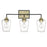 Acclaim Lighting Gladys 3 Light Vanity, Antique Brass/Black/Clear - IN40082BK