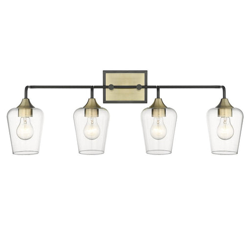 Acclaim Lighting Gladys 4 Light Vanity, Antique Brass/Black/Clear - IN40083BK