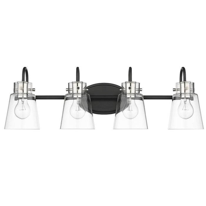 Acclaim Lighting Bristow 4 Light Vanity, Black/Polished Nickel/Clear - IN40093BK